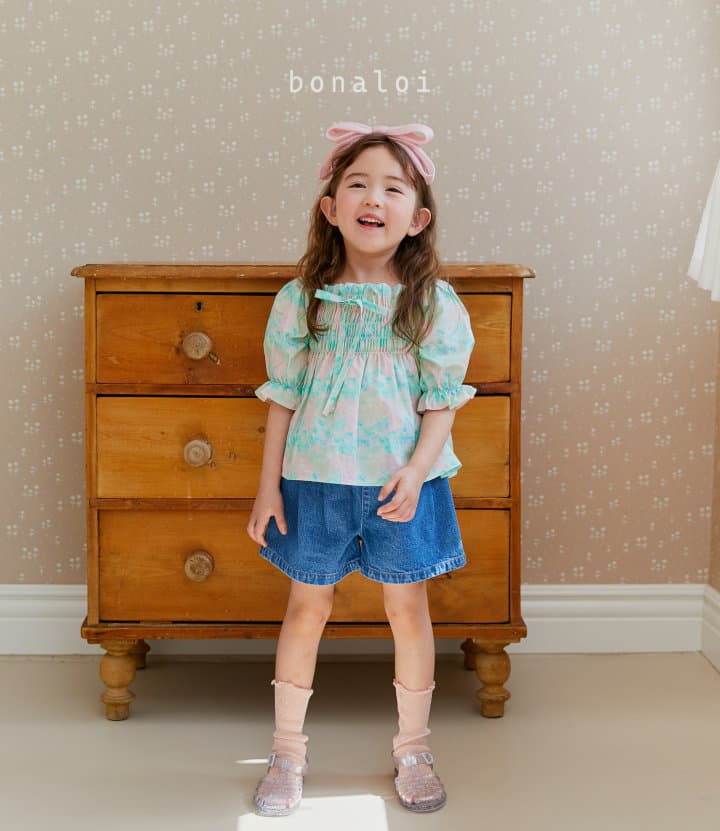 Bonaloi - Korean Children Fashion - #Kfashion4kids - Currot Denim Shorts - 6