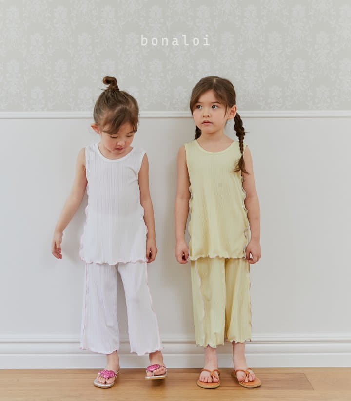 Bonaloi - Korean Children Fashion - #Kfashion4kids - Saroi Top Bottom Set - 2