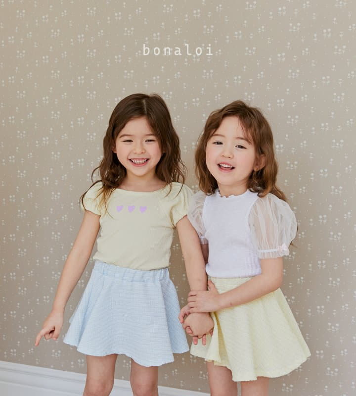 Bonaloi - Korean Children Fashion - #Kfashion4kids - Waffle Heart Tee - 12