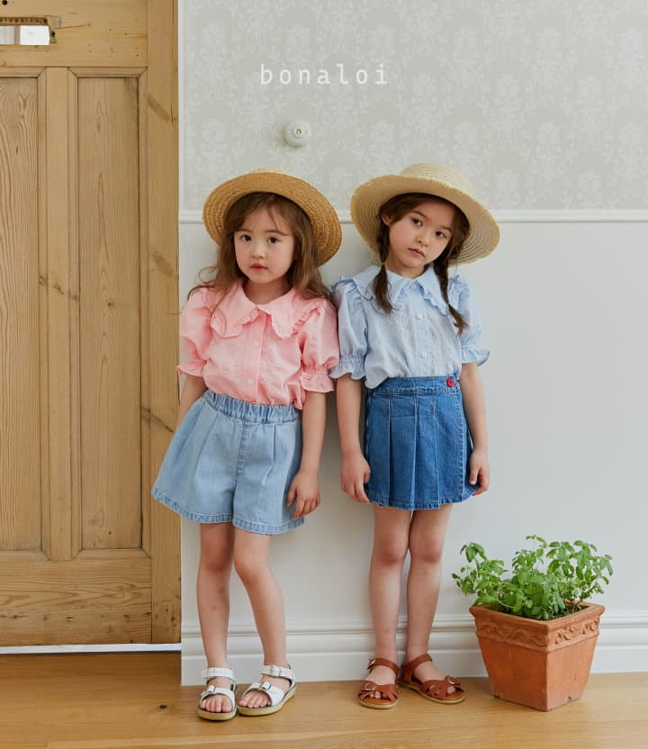 Bonaloi - Korean Children Fashion - #childofig - Currot Denim Shorts - 11