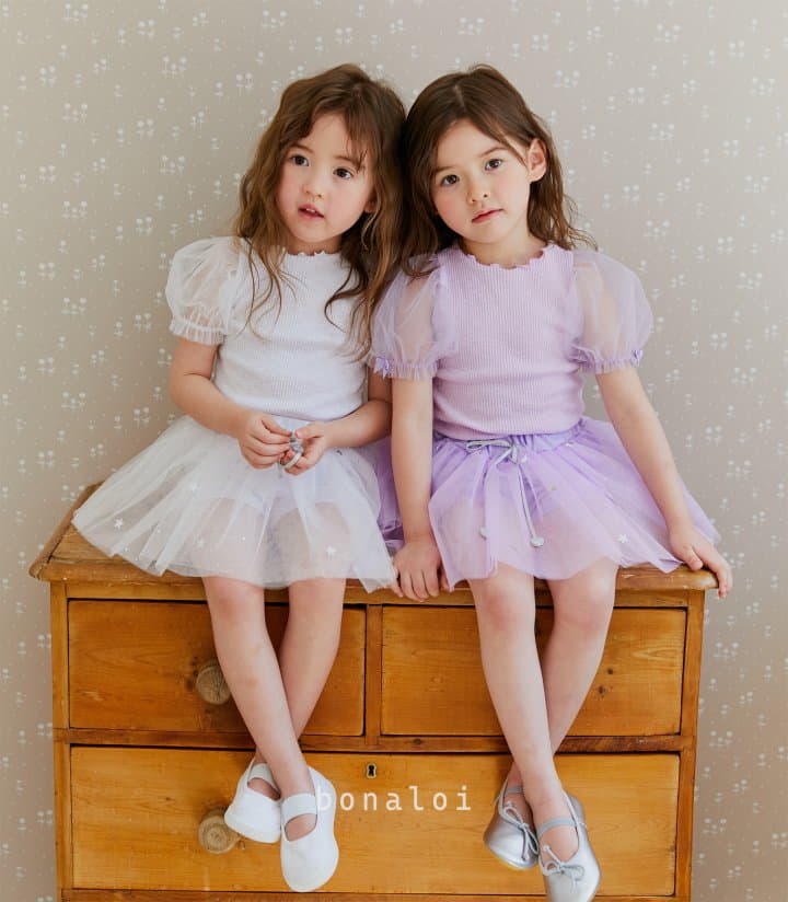 Bonaloi - Korean Children Fashion - #childofig - Ribbon Mesh Tee - 6