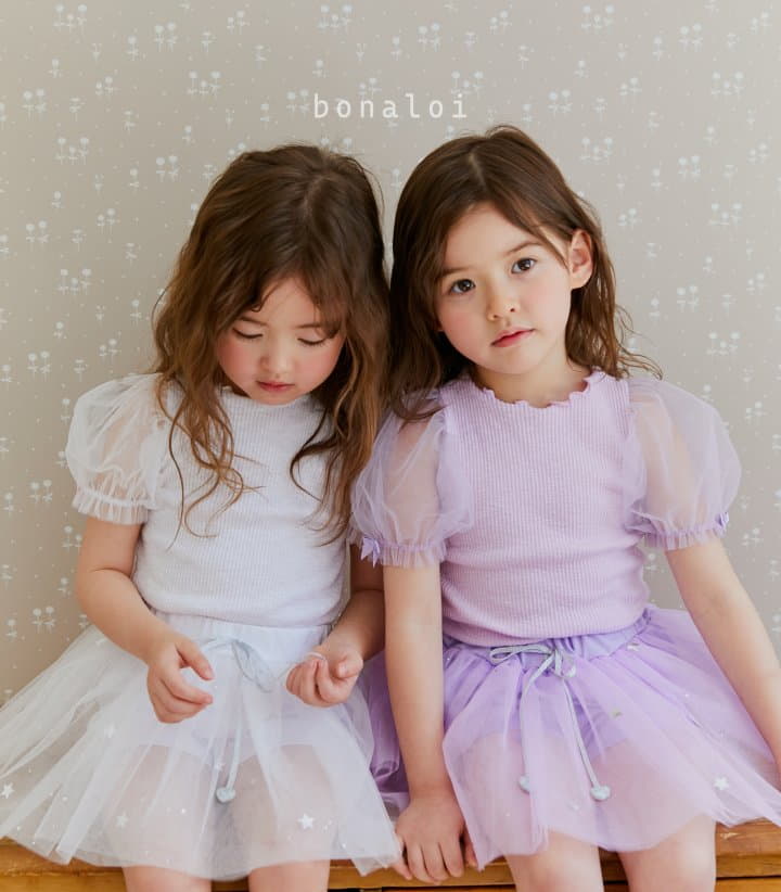 Bonaloi - Korean Children Fashion - #childofig - Ribbon Mesh Tee - 7