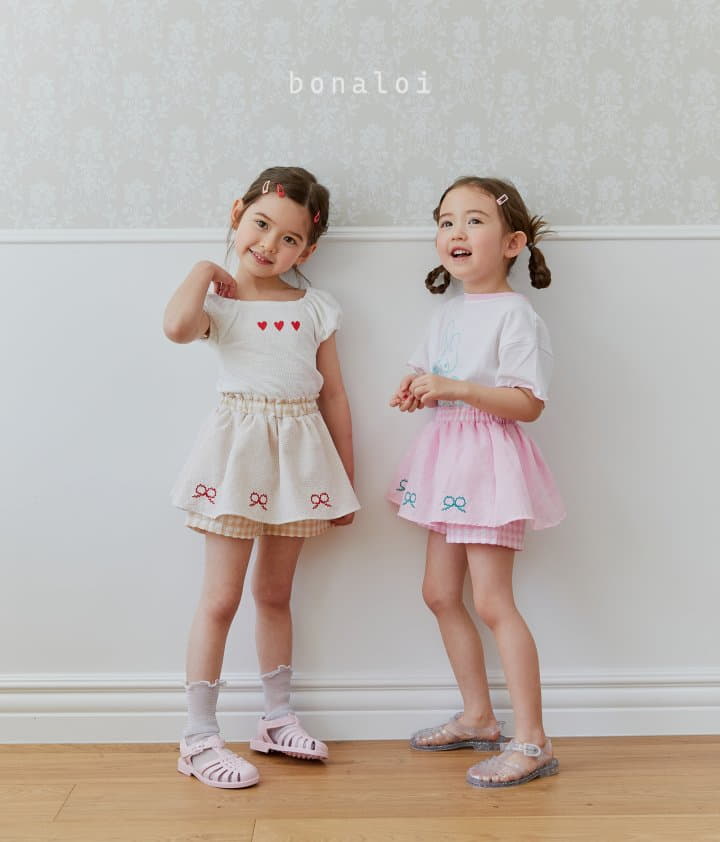 Bonaloi - Korean Children Fashion - #childofig - Waffle Heart Tee - 3