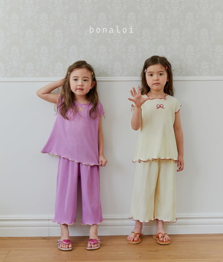 Bonaloi - Korean Children Fashion - #childrensboutique - Wafer Top Bottom Set - 5