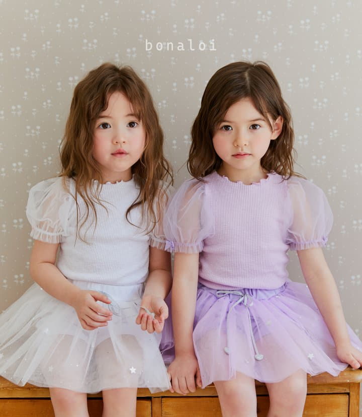 Bonaloi - Korean Children Fashion - #childrensboutique - Ribbon Mesh Tee - 8