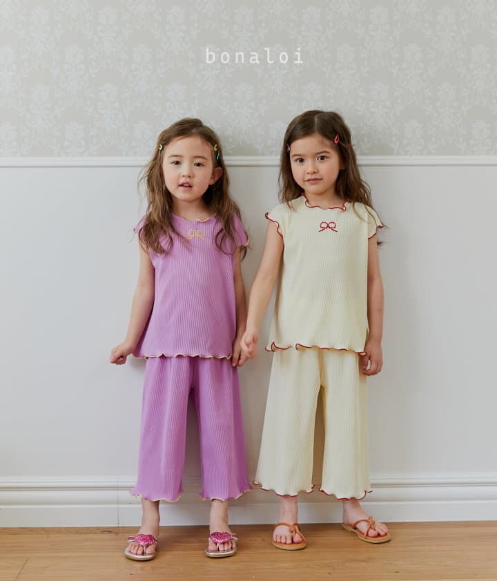 Bonaloi - Korean Children Fashion - #designkidswear - Wafer Top Bottom Set - 6