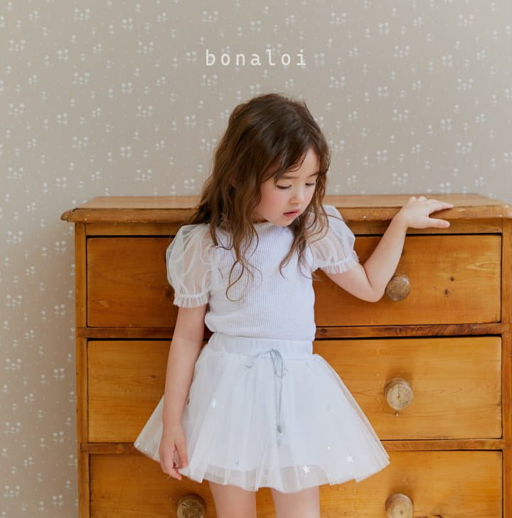 Bonaloi - Korean Children Fashion - #designkidswear - Ribbon Mesh Tee - 9