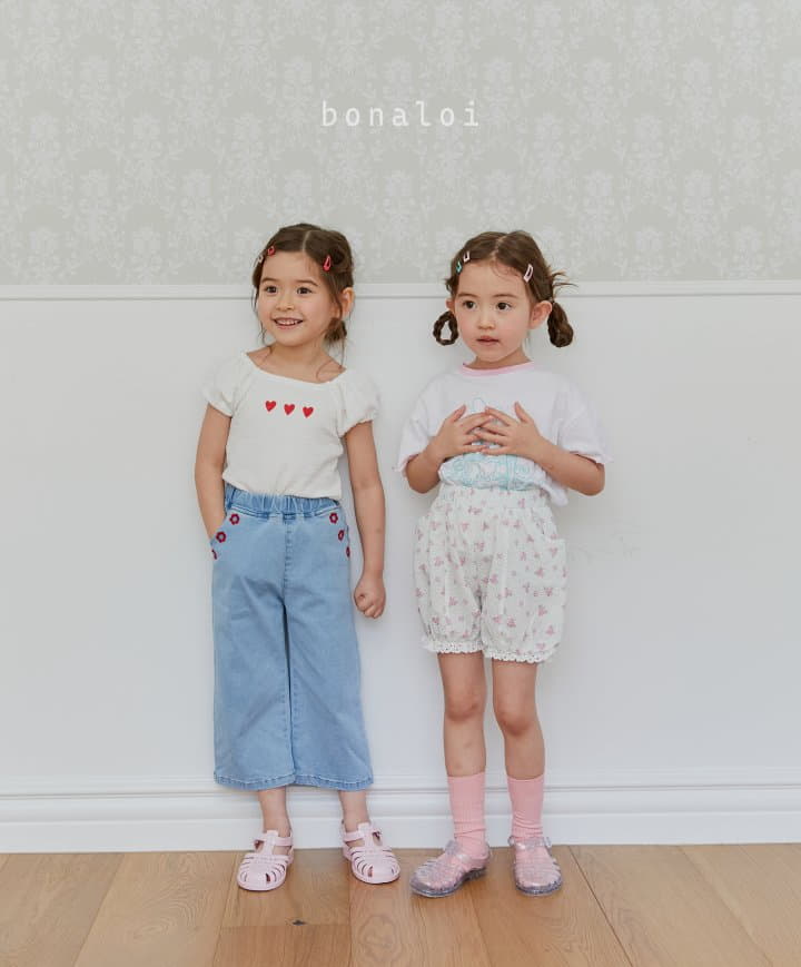 Bonaloi - Korean Children Fashion - #designkidswear - Waffle Heart Tee - 6