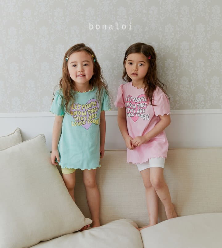 Bonaloi - Korean Children Fashion - #designkidswear - Love Today Today Long Tee