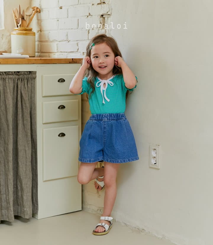 Bonaloi - Korean Children Fashion - #discoveringself - Currot Denim Shorts