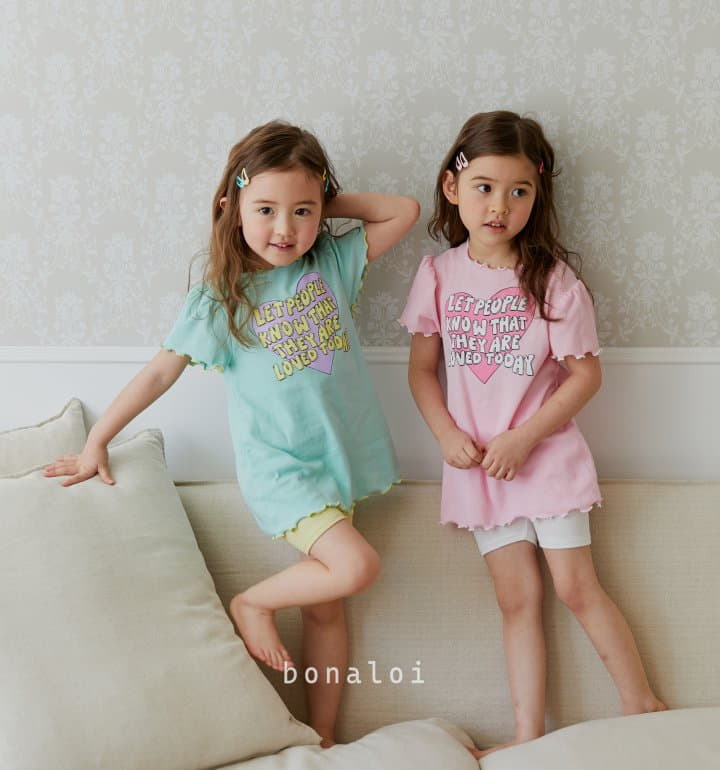 Bonaloi - Korean Children Fashion - #discoveringself - Love Today Today Long Tee - 2