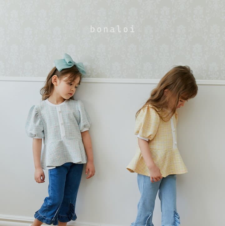 Bonaloi - Korean Children Fashion - #fashionkids - Mix Jacquard Tee - 7