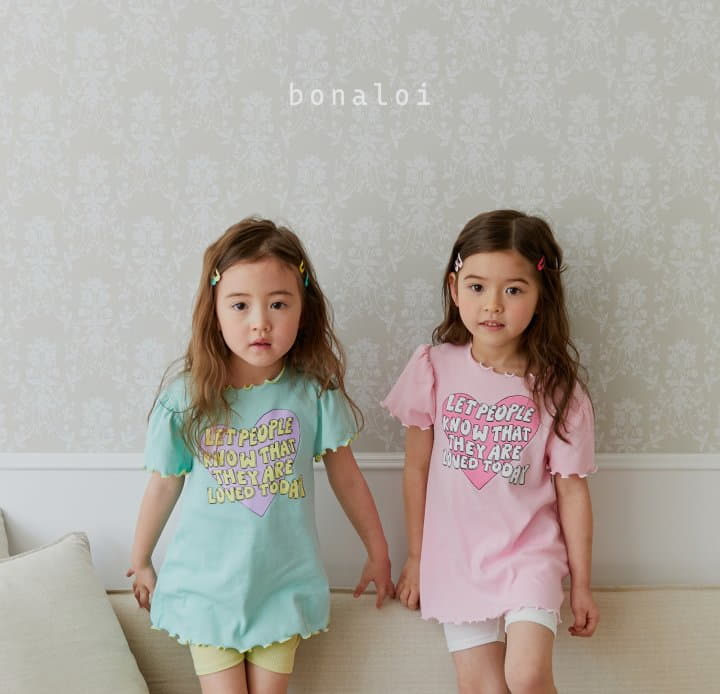 Bonaloi - Korean Children Fashion - #fashionkids - Love Today Today Long Tee - 4