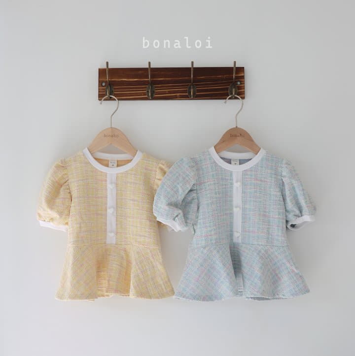 Bonaloi - Korean Children Fashion - #kidsstore - Mix Jacquard Tee - 9