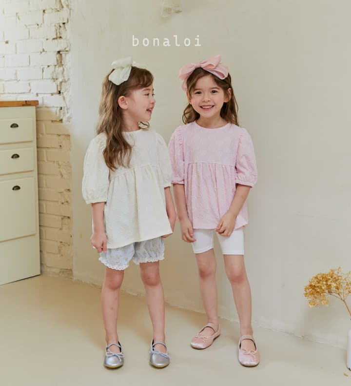 Bonaloi - Korean Children Fashion - #kidsstore - Heart Jacquard Blouse - 7