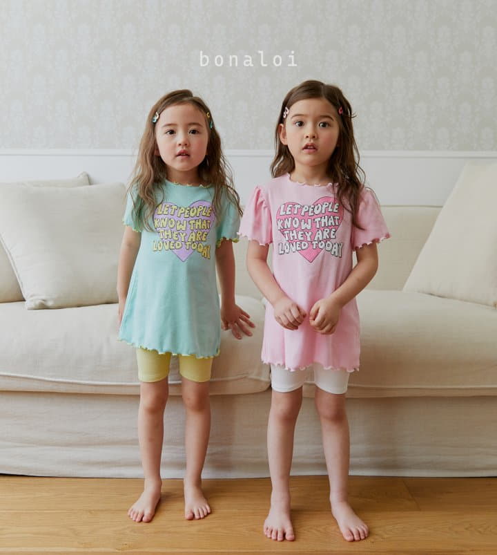 Bonaloi - Korean Children Fashion - #kidzfashiontrend - Love Today Today Long Tee - 6