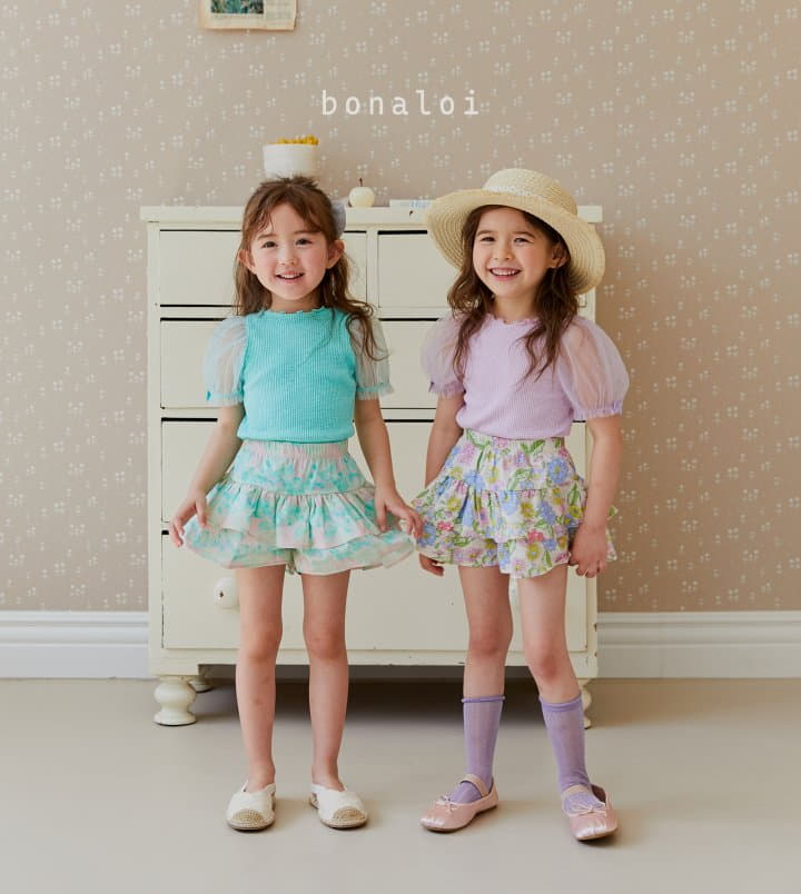 Bonaloi - Korean Children Fashion - #littlefashionista - Ribbon Mesh Tee - 2