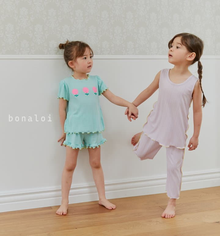 Bonaloi - Korean Children Fashion - #littlefashionista - Volume Rib Top Bottom Set - 12