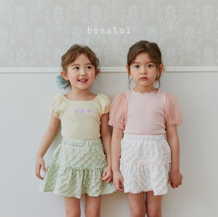 Bonaloi - Korean Children Fashion - #magicofchildhood - Ribbon Mesh Tee - 4