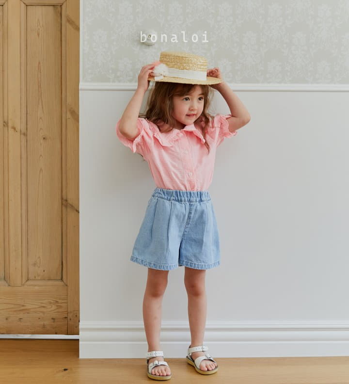 Bonaloi - Korean Children Fashion - #prettylittlegirls - Currot Denim Shorts - 10