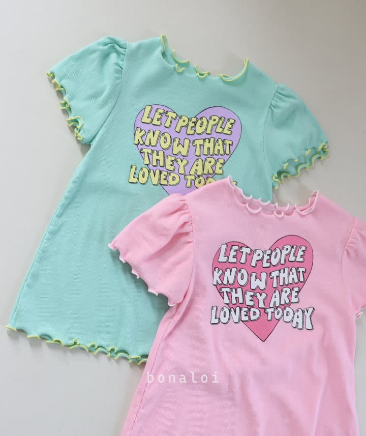 Bonaloi - Korean Children Fashion - #prettylittlegirls - Love Today Today Long Tee - 11