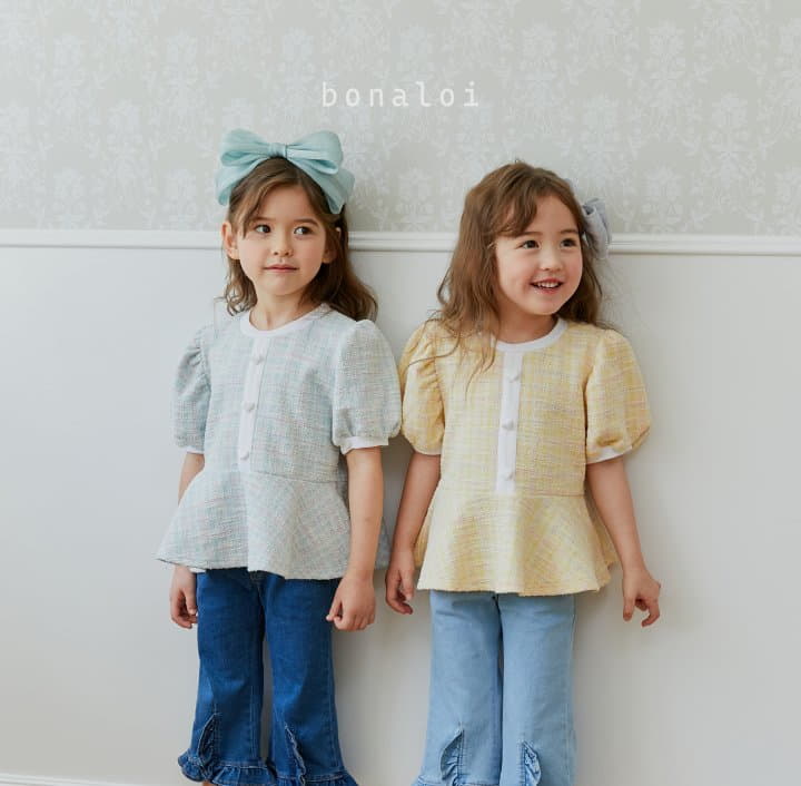 Bonaloi - Korean Children Fashion - #toddlerclothing - Mix Jacquard Tee