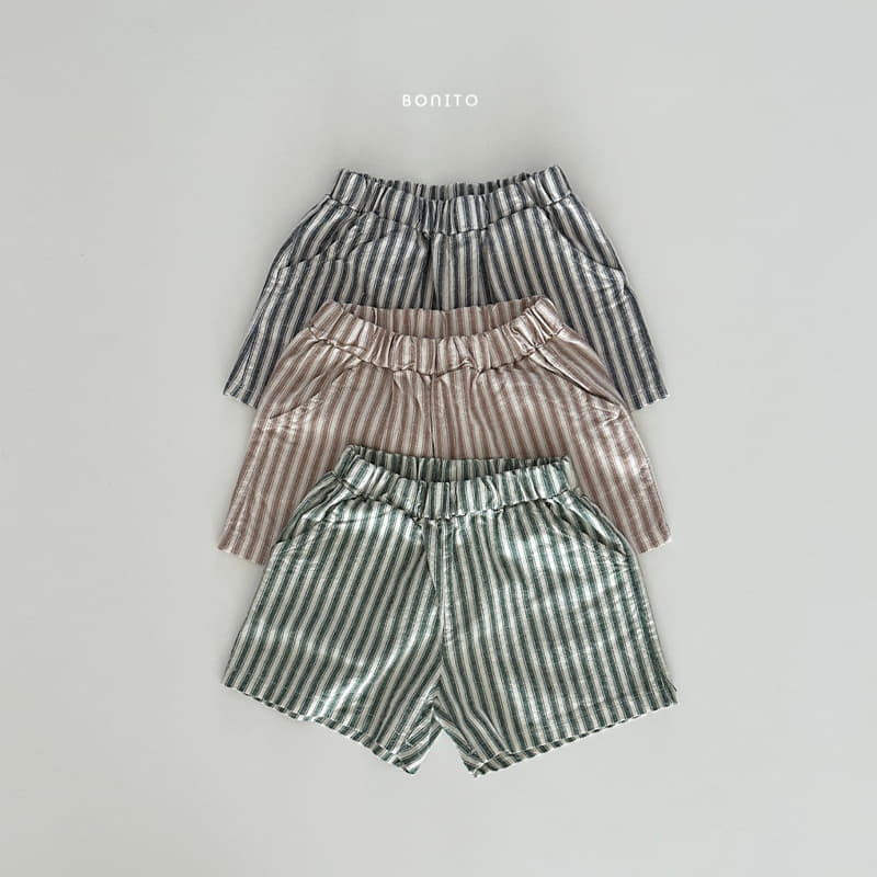 Bonito - Korean Baby Fashion - #babyfashion - Linen Stripes Shorts