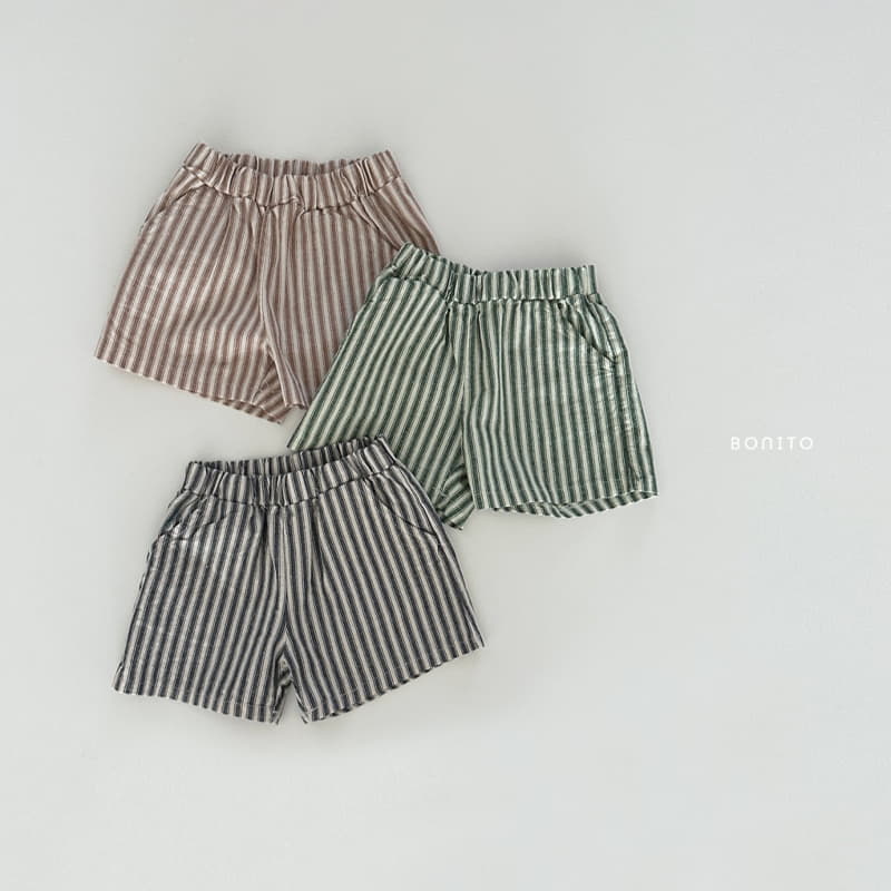 Bonito - Korean Baby Fashion - #babygirlfashion - Linen Stripes Shorts - 3