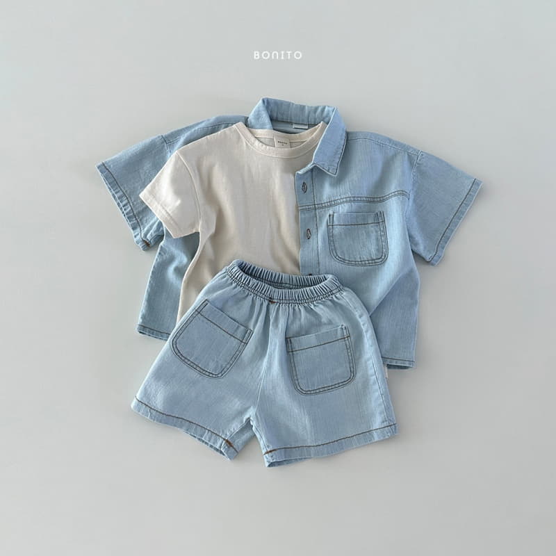 Bonito - Korean Baby Fashion - #babylifestyle - Two Pocket Denim Shorts - 5