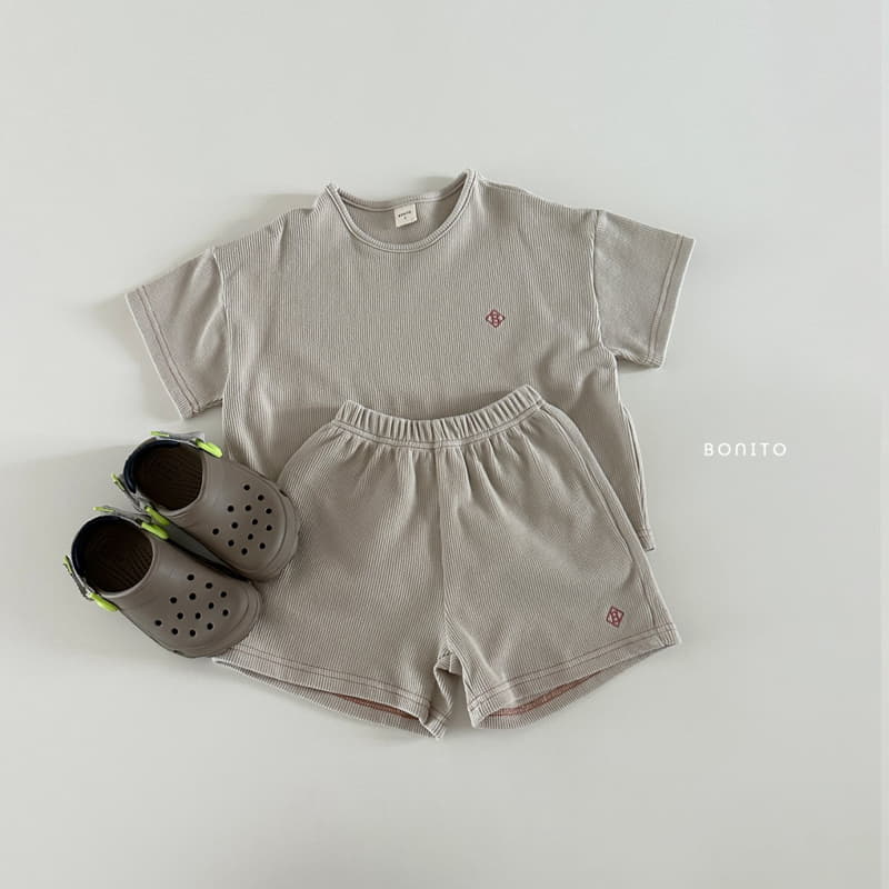 Bonito - Korean Baby Fashion - #babyootd - Waffle Top Bottom Set - 5