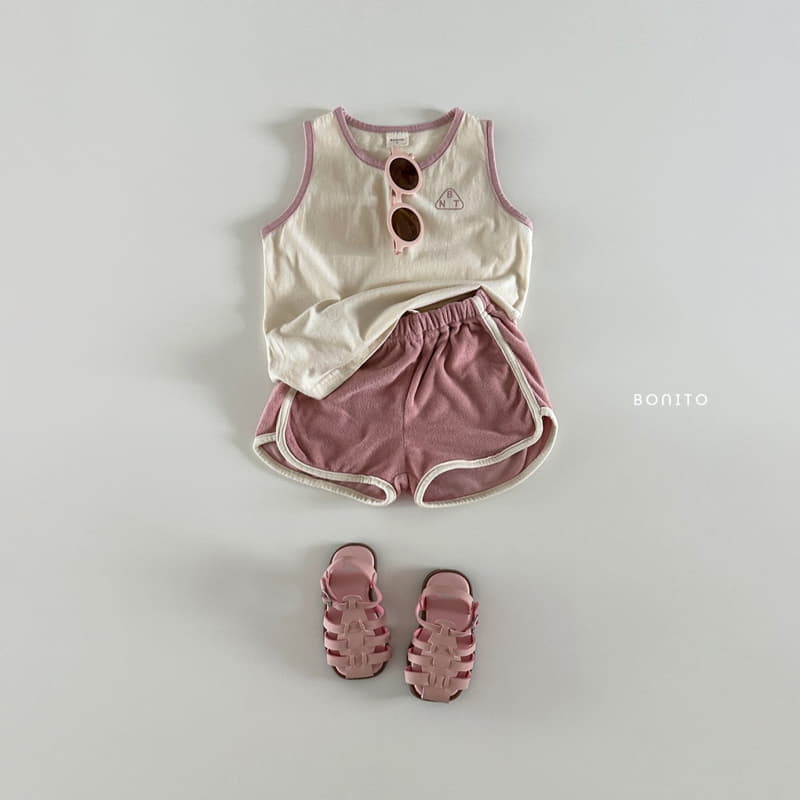 Bonito - Korean Baby Fashion - #babyoutfit - Color Sleeveless Top Bottom Set - 12