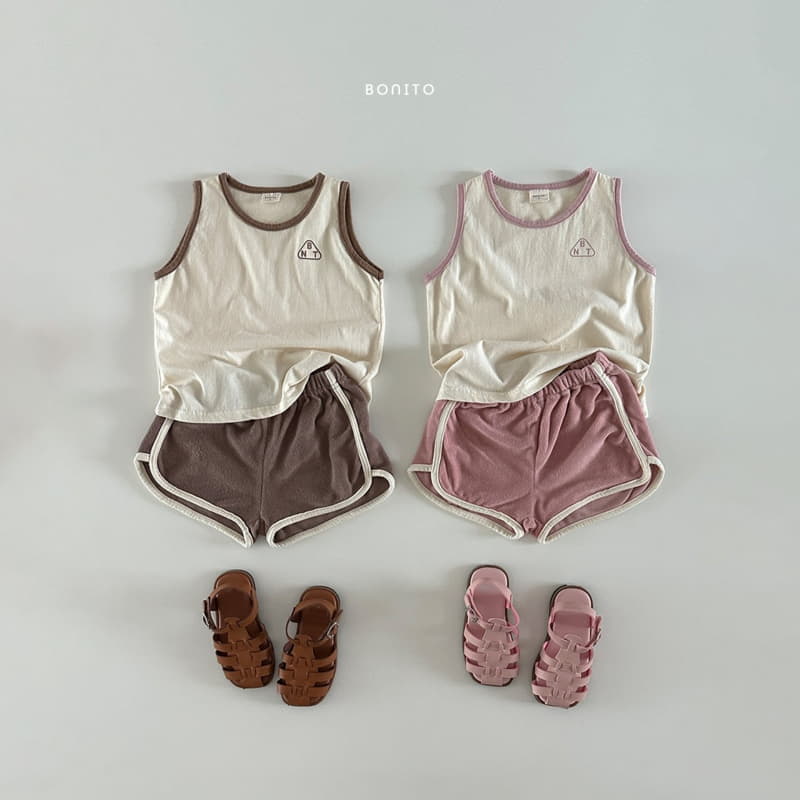 Bonito - Korean Baby Fashion - #onlinebabyshop - Color Sleeveless Top Bottom Set