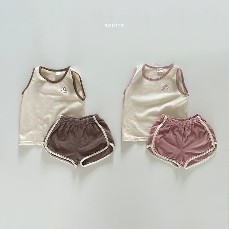 Bonito - Korean Baby Fashion - #smilingbaby - Color Sleeveless Top Bottom Set - 2