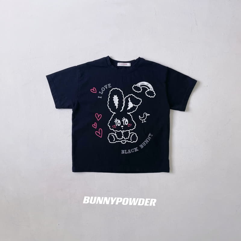 Bunny Powder - Korean Children Fashion - #childofig - Black Bunny Tee with mom - 10