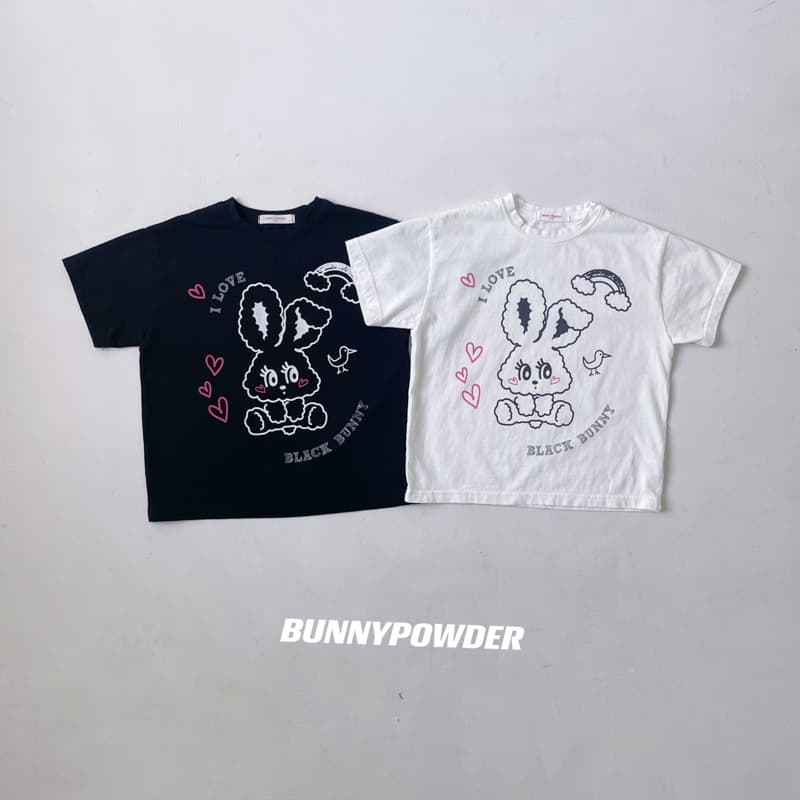 Bunny Powder - Korean Children Fashion - #kidzfashiontrend - Black Bunny Tee with mom