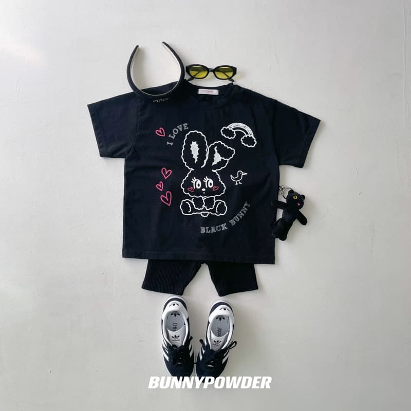 Bunny Powder - Korean Children Fashion - #littlefashionista - Black Bunny Tee with mom - 3