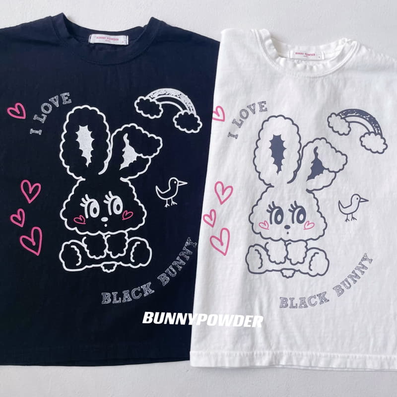 Bunny Powder - Korean Children Fashion - #todddlerfashion - Black Bunny Tee with mom - 7