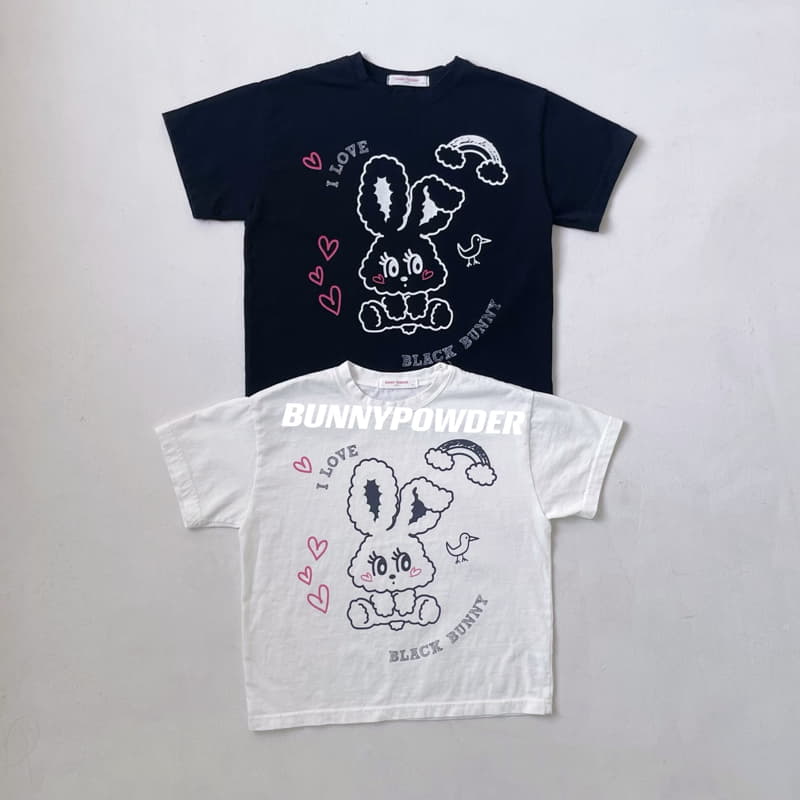 Bunny Powder - Korean Children Fashion - #toddlerclothing - Black Bunny Tee with mom - 8