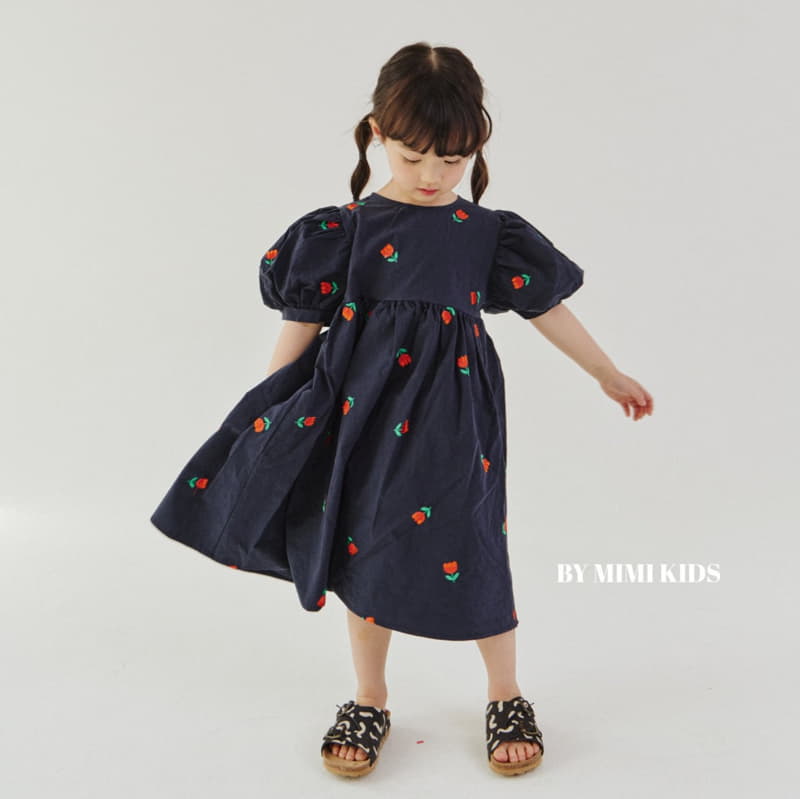 Bymimi - Korean Children Fashion - #designkidswear - Tulip Embrodiery String One-piece