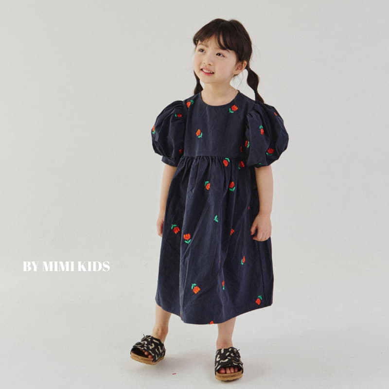 Bymimi - Korean Children Fashion - #discoveringself - Tulip Embrodiery String One-piece - 2