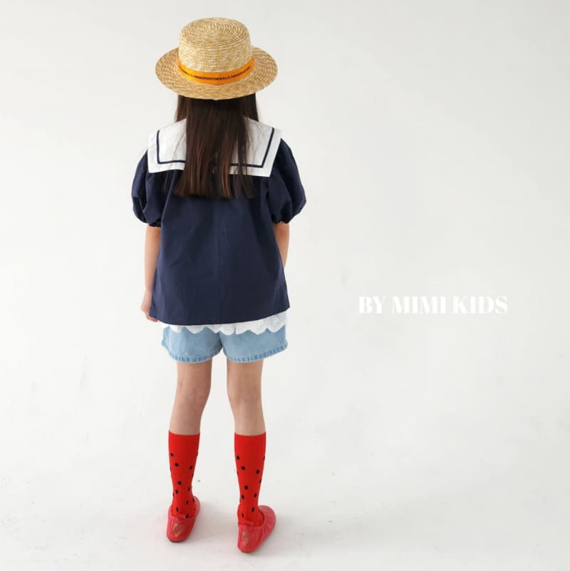 Bymimi - Korean Children Fashion - #kidsshorts - Marron Sailor Blouse - 2