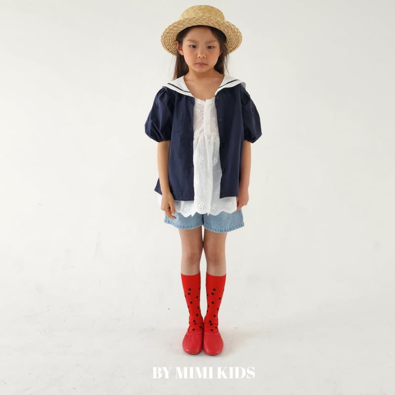 Bymimi - Korean Children Fashion - #kidsstore - Marron Sailor Blouse - 3