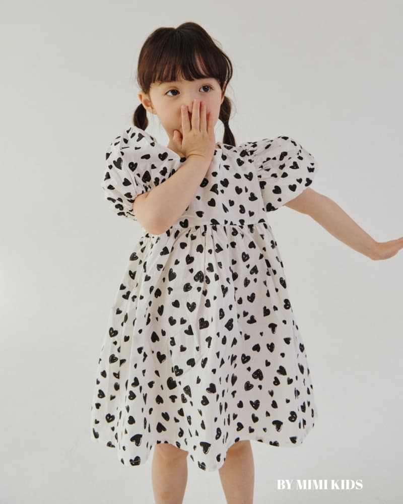 Bymimi - Korean Children Fashion - #kidsstore - Heart Ribbon One-piece