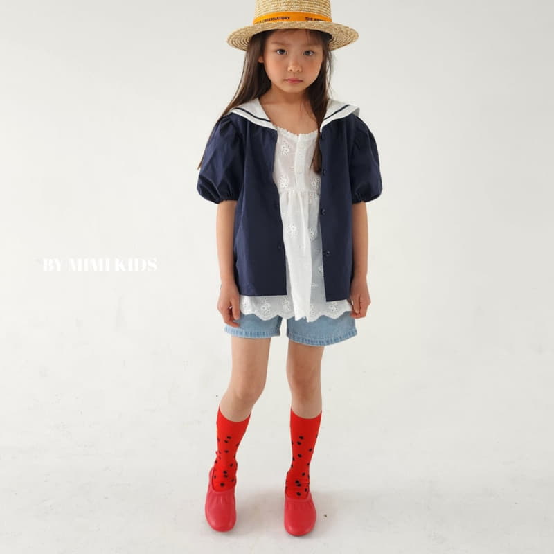 Bymimi - Korean Children Fashion - #kidsstore - Marron Sailor Blouse - 4