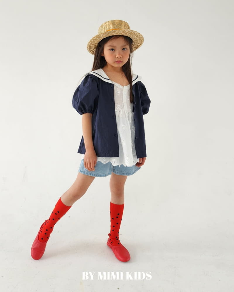 Bymimi - Korean Children Fashion - #littlefashionista - Marron Sailor Blouse - 6