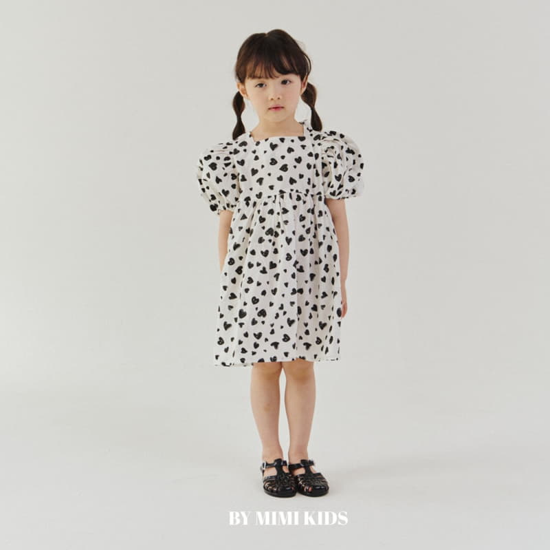 Bymimi - Korean Children Fashion - #Kfashion4kids - Heart Ribbon One-piece - 4