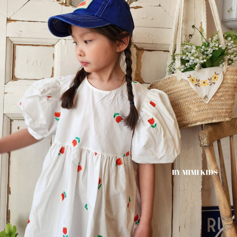 Bymimi - Korean Children Fashion - #prettylittlegirls - Tulip Embrodiery String One-piece - 11