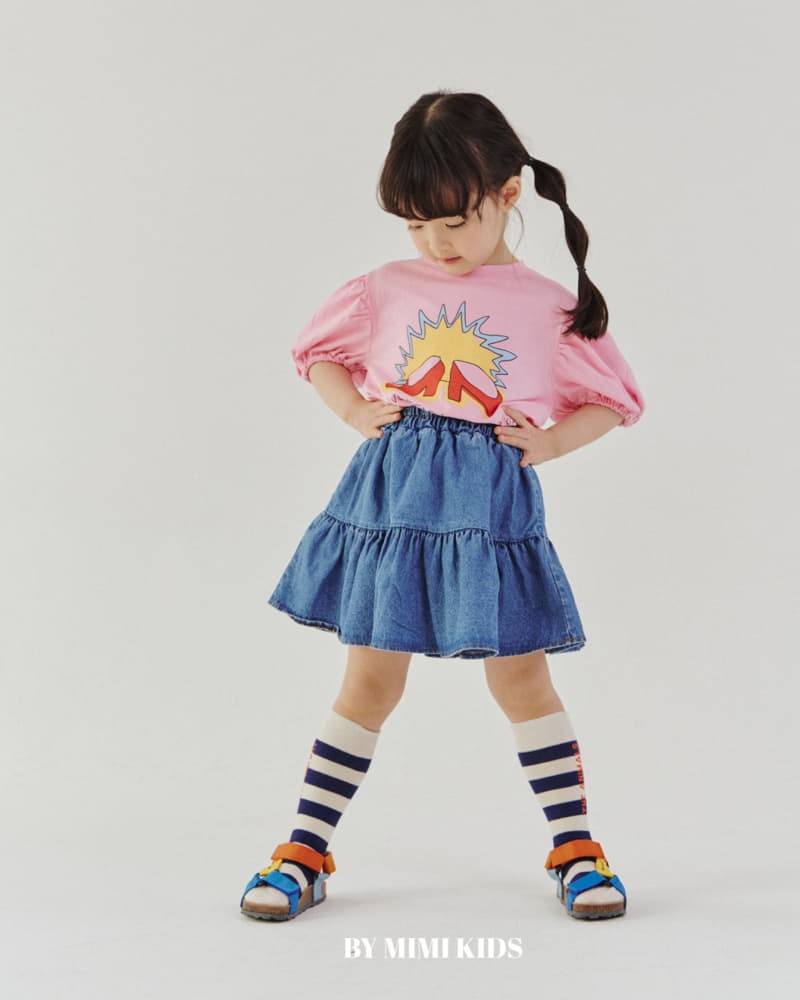 Bymimi - Korean Children Fashion - #stylishchildhood - Cocopang Denim Skirt - 8