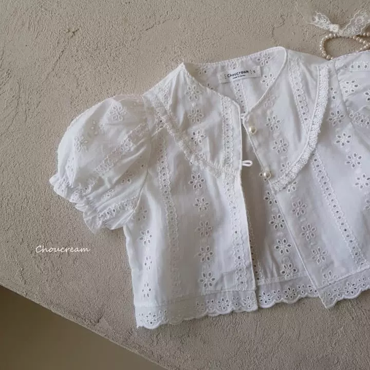 Choucream - Korean Baby Fashion - #babyfever - Punching Lace Cardigan - 2