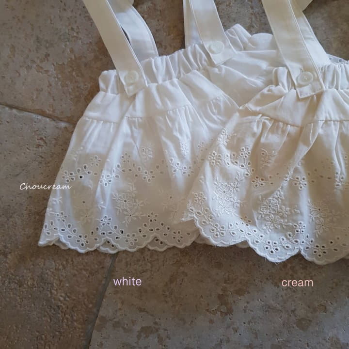 Choucream - Korean Baby Fashion - #babywear - Lace Dungarees Frill Bloomer - 2